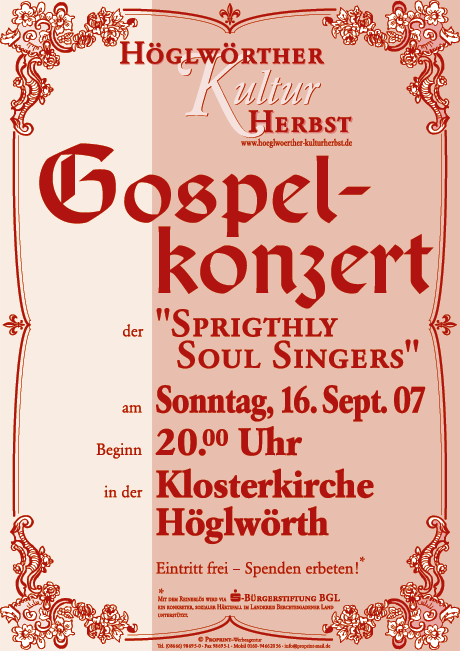 Hglwrther Kulturherbst 2007 - Unser Flyer Gospelkonzert - 